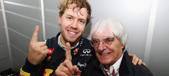 Bernie Ecclestone y Sebastian Vettel
