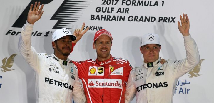 Vettel, Hamilton y Bottas