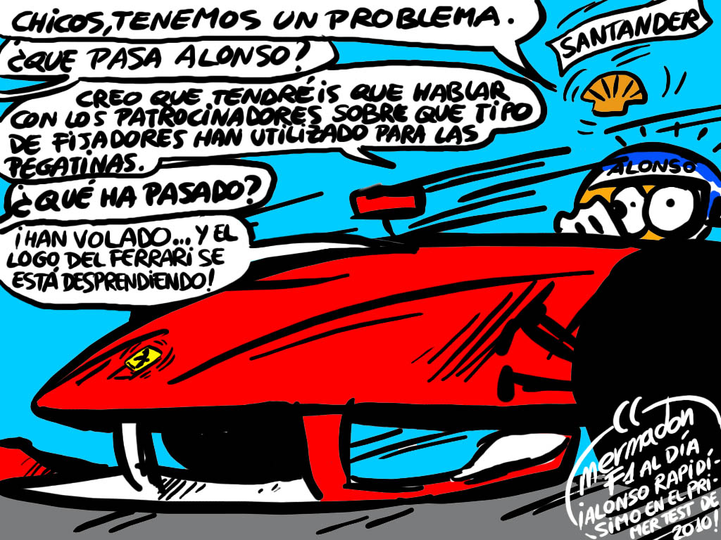 vineta, humor, ferrari, fernando alonso, test, valencia, entrenamientos, ferrari, 2010