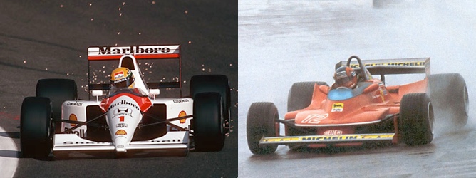 Ayrton Senna y Gilles Villeneuve