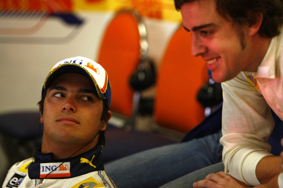 Nelsinho Piquet y Fernando Alonso