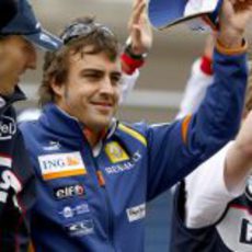 Alonso en el 'drivers parade'