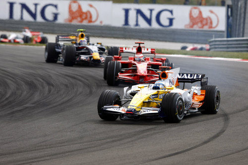 Alonso, Raikkonen y Webber