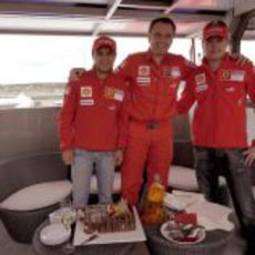 Massa, Domenicali y Raikkonen