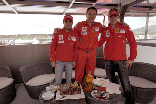Massa, Domenicali y Raikkonen
