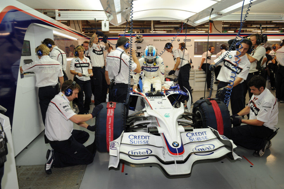 Heidfeld en boxes