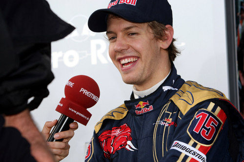 Vettel durante una entrevista