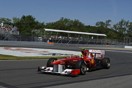 Felipe Massa rueda en el GP de Canadá 2011