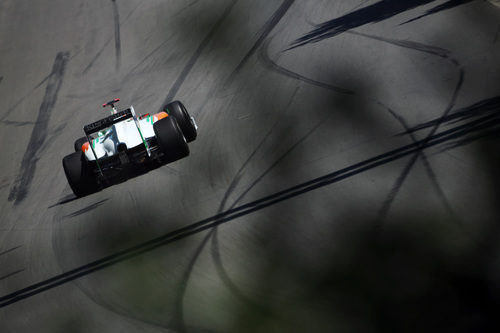 Adrian Sutil rueda en el GP de Canadá 2011