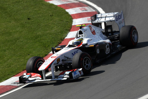 Pedro de la Rosa rueda en el GP de Canadá 2011