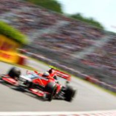 D'Ambrosio pilota en el circuito Gilles Villeneuve de Canadá