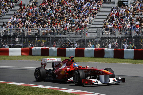 Fernando Alonso durante los libres 3 del GP de Canadá 2011