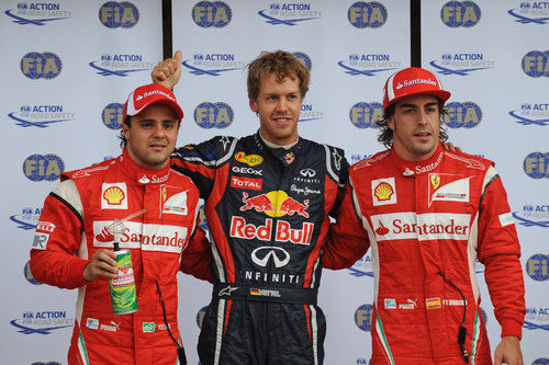 Vettel en la 'pole' con Alonso y Massa justo detrás en el GP de Canadá 2011