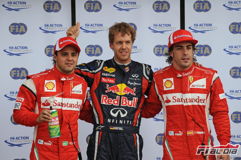 Vettel en la 'pole' con Alonso y Massa justo detrás en el GP de Canadá 2011