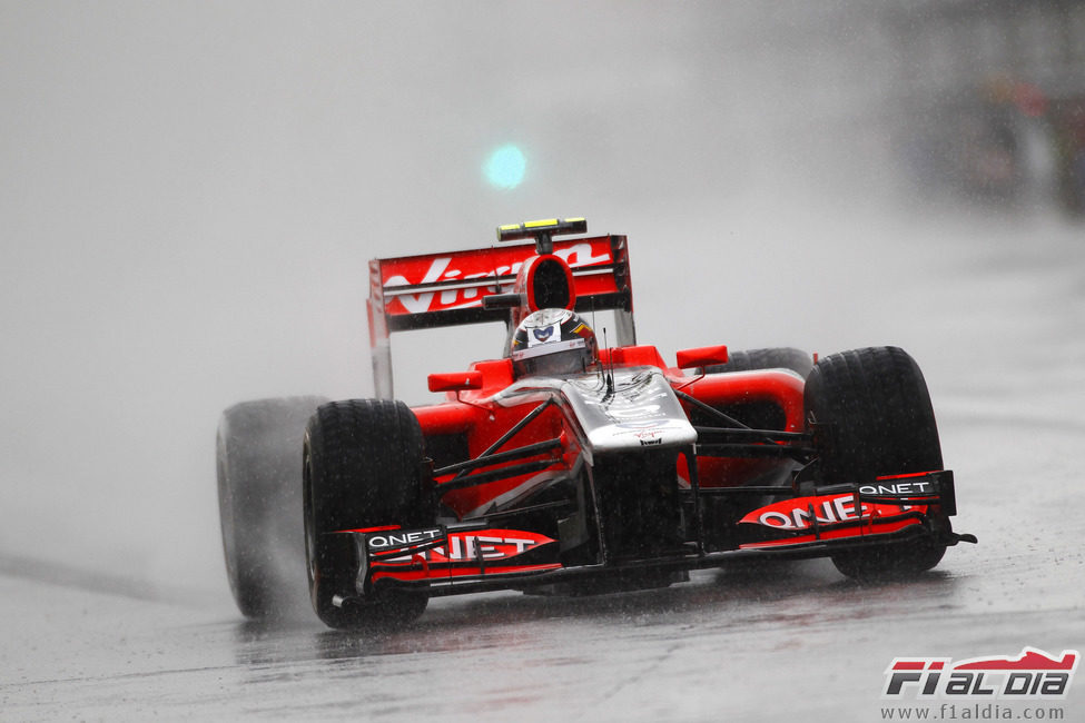 D'Ambrosio bajo la lluvia en el GP de Canadá 2011