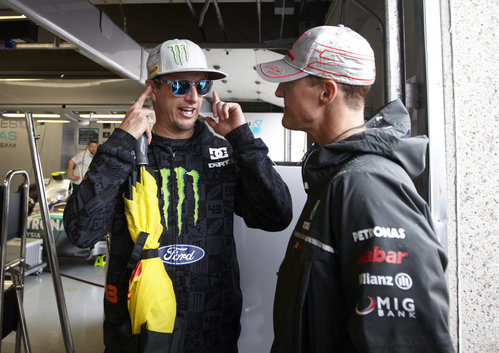 Ken Block junto a Michael Schumacher en Canadá 2011