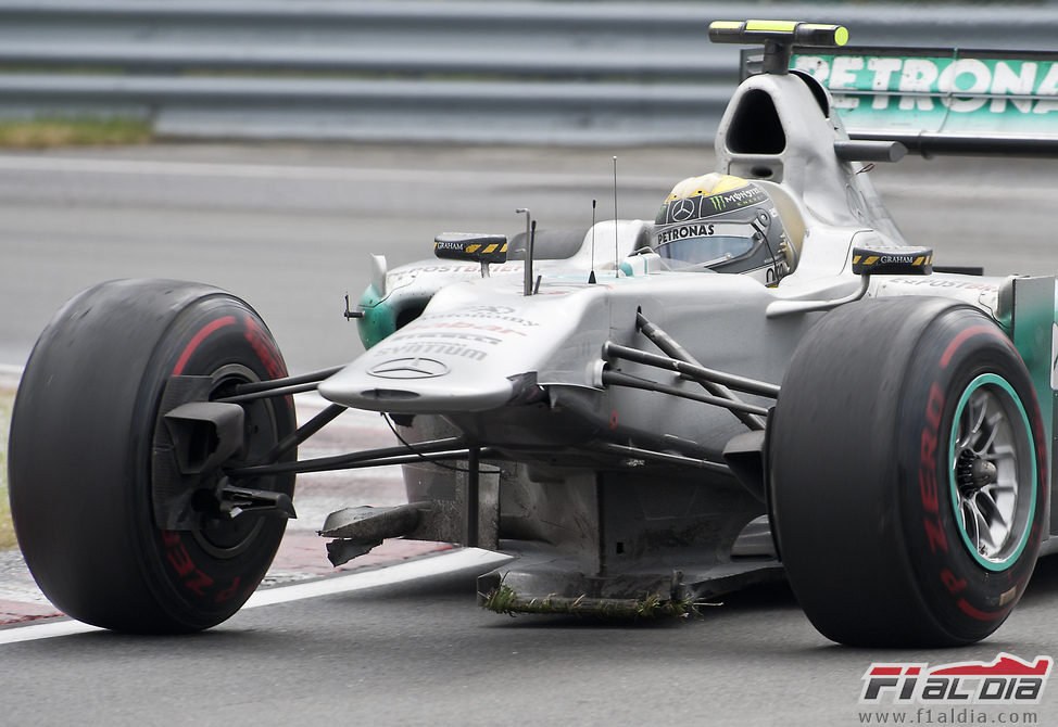 Nico Rosberg acabó el GP de Canadá 2011 sin morro