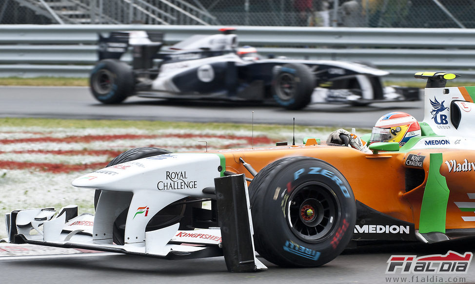 Di Resta rompió su alerón en plena carrera en Montreal