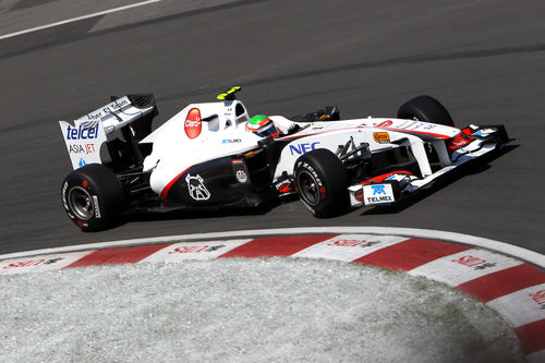 El 'Checo' Pérez durante la primera sesión de Canadá 2011