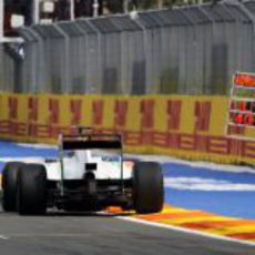 Sutil pasa por la recta de meta del Valencia Street Circuit