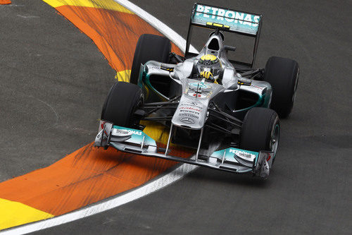 Nico Rosberg durante los libres del GP de Europa 2011