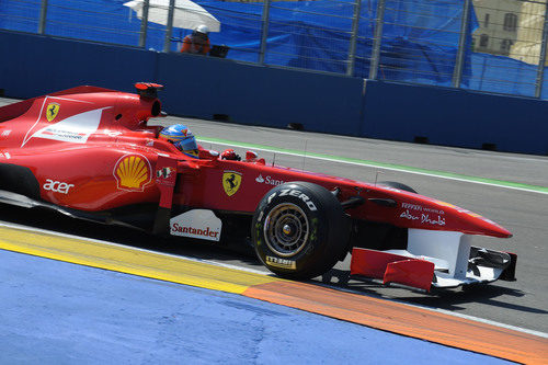 Fernando Alonso en la Q1 de la clasificación del GP de Europa 2011