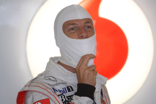 Jenson Button se prepara para la carrera de Valencia