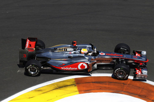Lewis Hamilton no pudo hacer funcionar los 'medios' en el GP de Europa 2011