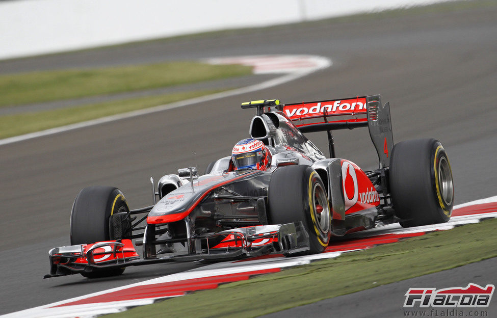 Jenson Button en la clasificación de Silverstone