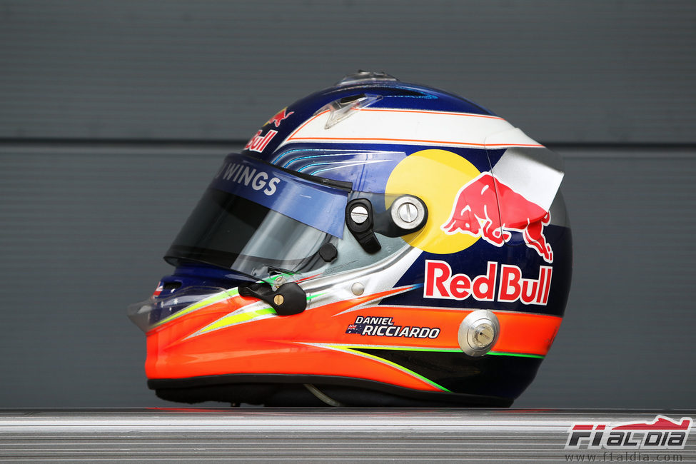 El casco de Ricciardo en el GP de Gran Bretaña 2011