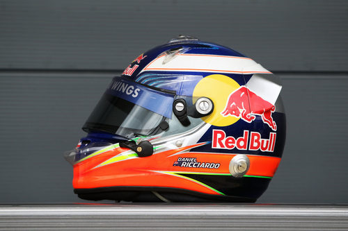 El casco de Ricciardo en el GP de Gran Bretaña 2011