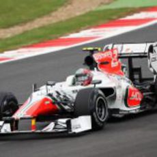 Liuzzi con los neumáticos duros en el GP de Gran Bretaña 2011