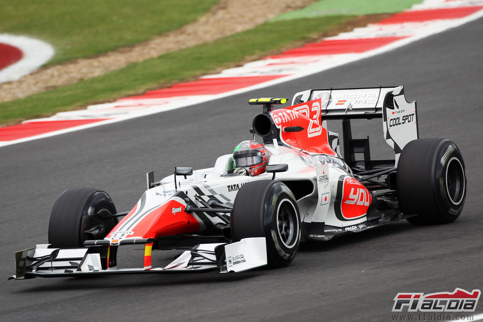 Liuzzi con los neumáticos duros en el GP de Gran Bretaña 2011