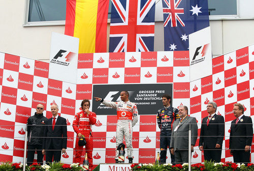 El podio del GP de Alemania 2011