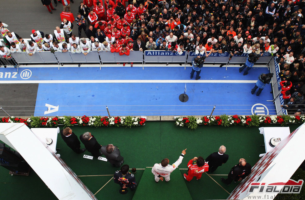 El podio del GP de Alemania 2011 desde arriba