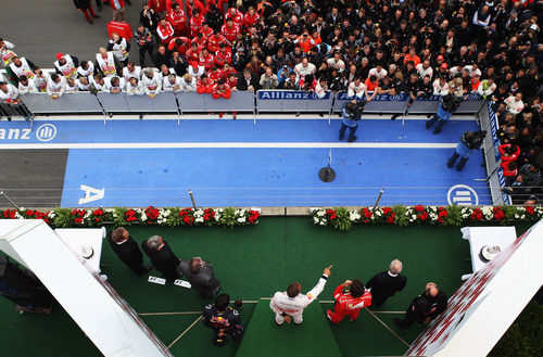 El podio del GP de Alemania 2011 desde arriba