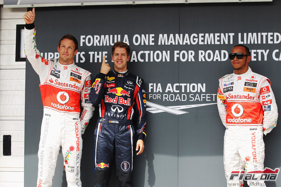 Los tres primeros de la clasificación del GP de Hungría 2011