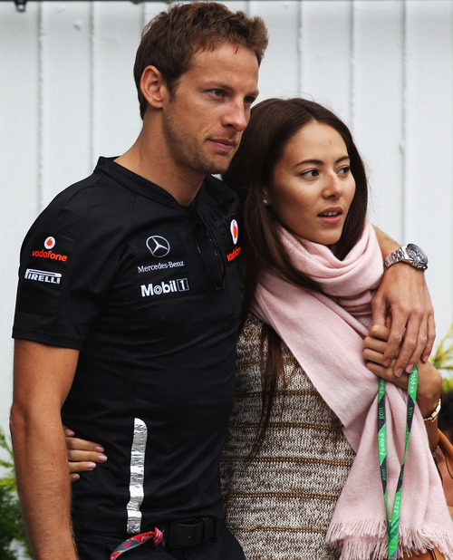 Jenson Button y Jessica Michibata juntos en Hungría