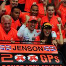 Jenson Button logró la victoria en su 200 Gran Premio de Fórmula 1