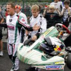 Schumacher y Vettel se retan a una carrera de karts en Bélgica