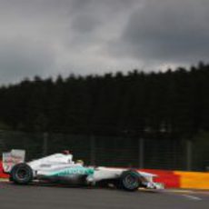 Michael Schumacher en los libres del GP de Bélgica 2011