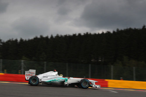 Michael Schumacher en los libres del GP de Bélgica 2011