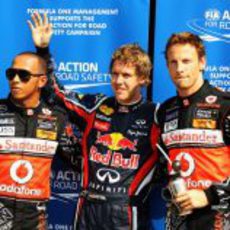 'Pole position' para Sebastian Vettel en el GP de Italia 2011, con los McLaren justo detrás