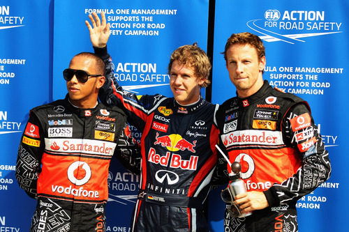 'Pole position' para Sebastian Vettel en el GP de Italia 2011, con los McLaren justo detrás