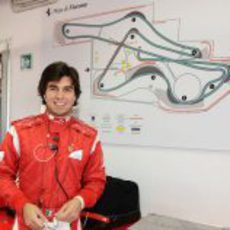 Sergio Pérez feliz en Fiorano