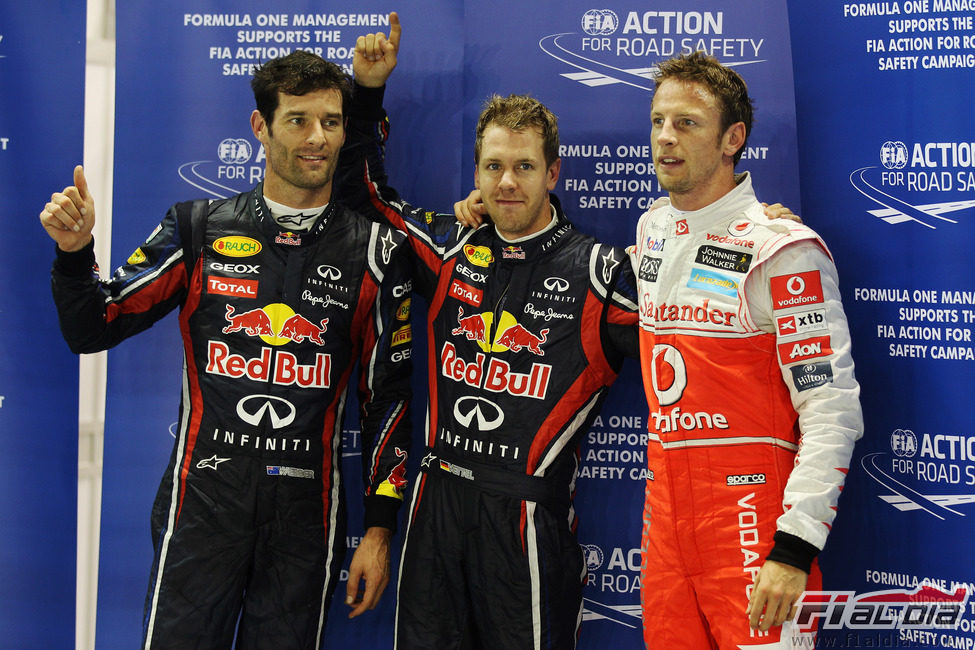 'Pole' para Vettel, con Webber 2º y Button 3º en Singapur 2011