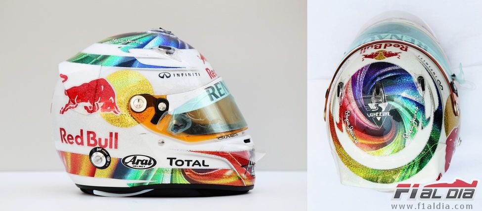 El casco especial de Vettel para el GP de Singapur 2011