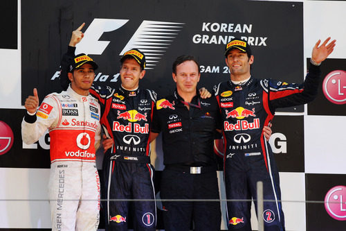 Vettel 1º, Hamilton 2º y Webber 3º en el GP de Corea 2011