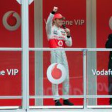 Jenson Button se lo pasó en grande en Manchester