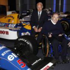 Sir Frank Williams y Bernard Rey junto a las joyas del equipo